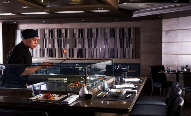 Japans restaurant aan boord van de Silver Muse